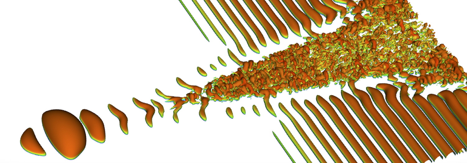 Transition over a circular indentation